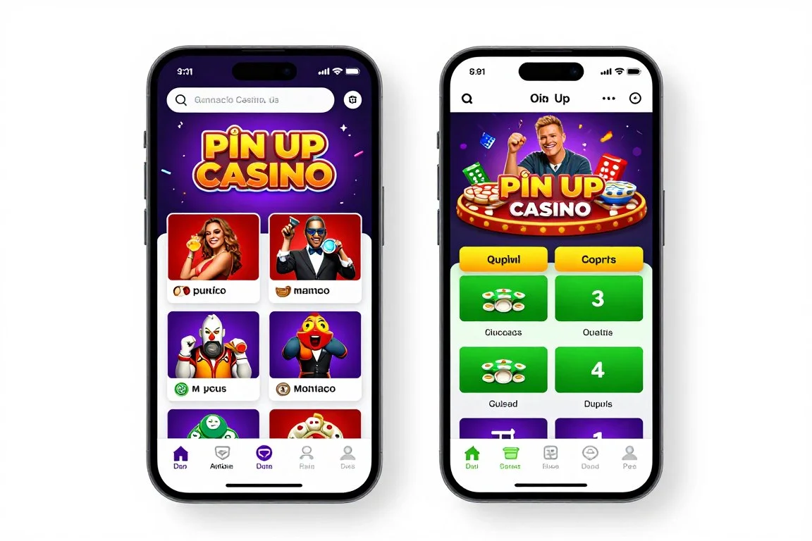 Aplicación móvil de Pin Up Casino en smartphones